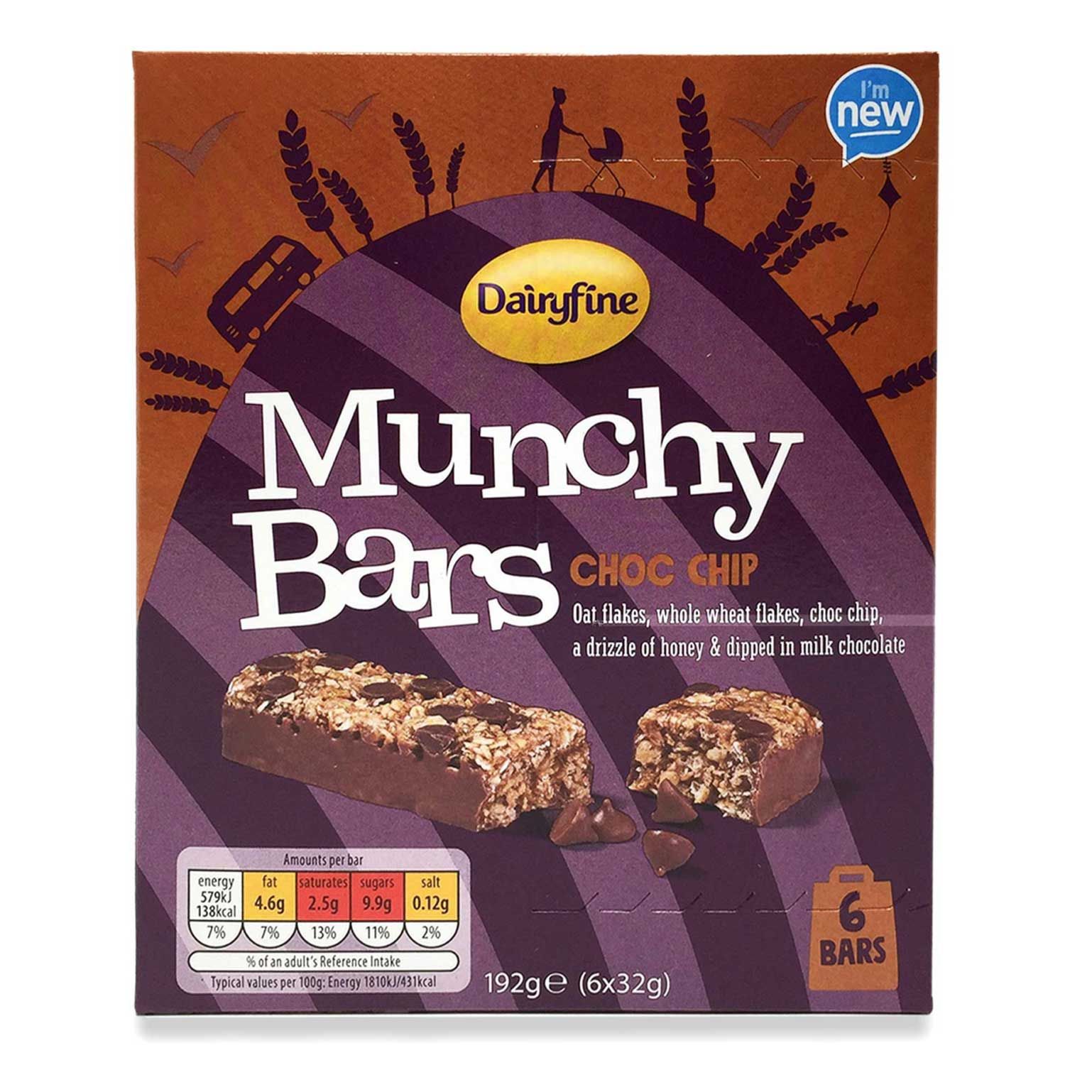 Munchy Bars Choc Chip 6x32g Dairyfine